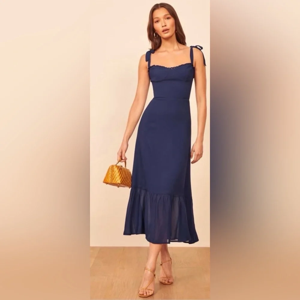 Reformation Nikita Navy Blue Women's Dress size 10- $278 - Picture 11 of 12